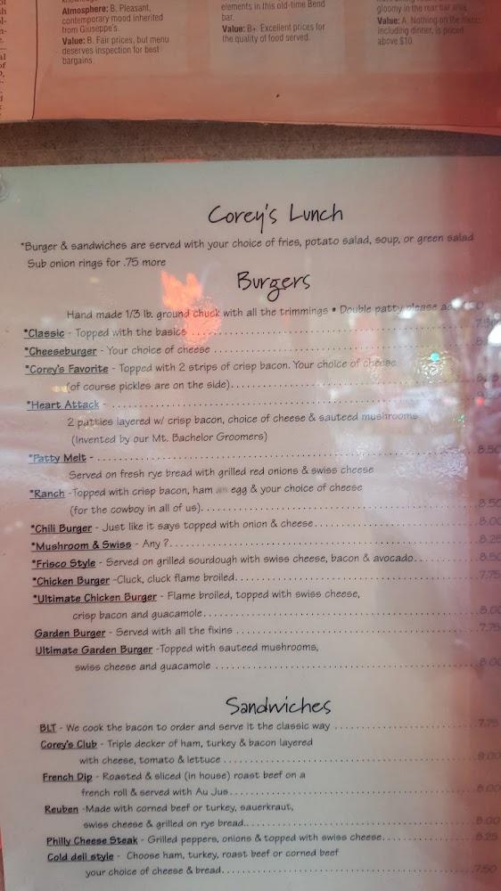 Corey's Bar & Grill Menu image 3